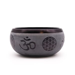 Vas Cântător din Pulbere de Pământ - Om Cinci Buddha - 16cm