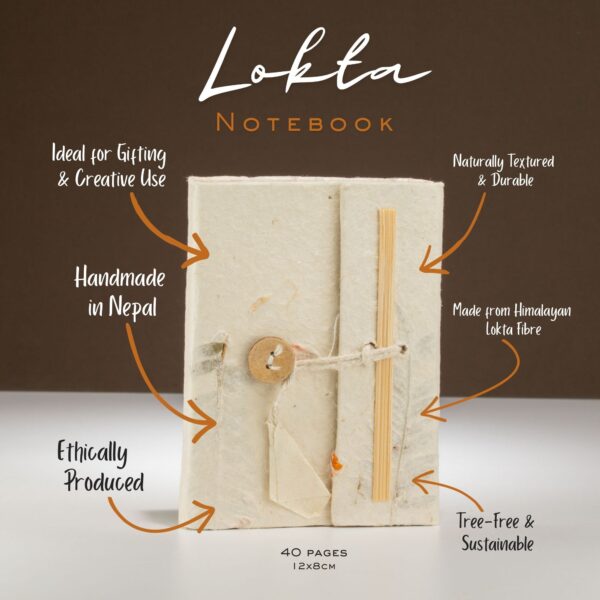 Jurnal Lokta Flori Asortate – Mini (12x8 cm), 40 file