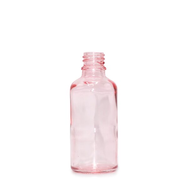 Sticlă roz 10 ml pentru seruri și cosmetice cu pipeta, fara capac