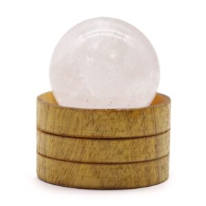Glob Cristal Semiprețios 40 mm – Cuart Transparent cu Suport