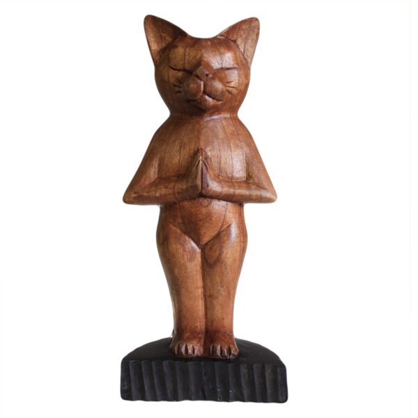 bG9jYWw6Ly9tZWRpYS8xUS9HRC82MFIzMEMxRzZDV0tHRDFRL2UxZTExODZiLmpwZWc Pisică în Poziție de Yoga Sculptată Manual - În Picioare