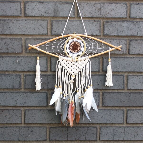 bG9jYWw6Ly9tZWRpYS8xUS9HRC82MFIzMEMxRzZNV0tHRDFRL2E5NTUzNGFjLmpwZWc Dream Catcher (Prinzător de Vise) Protector - Ochi Mic Macrame - Diferite Culori