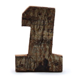 Număr din Scoarță Rustică - "1"  - 7cm