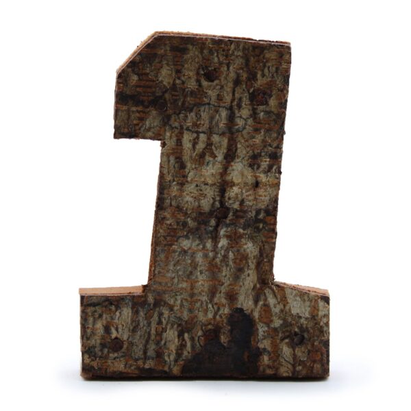 Număr din Scoarță Rustică - "1" - 7cm