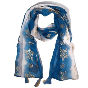 Nomad Sari – Eșarfă de Vară – 180x50cm – Țestoasă – Albastru Marin