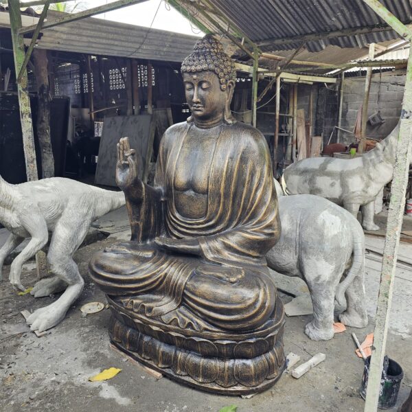 Buddha Mare din Aur Antic, Învățând pe Lotus - 2m