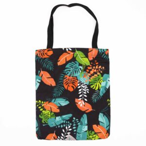 Geantă Clasică cu Fermoar (motiv tropical închis) – 40x34 cm