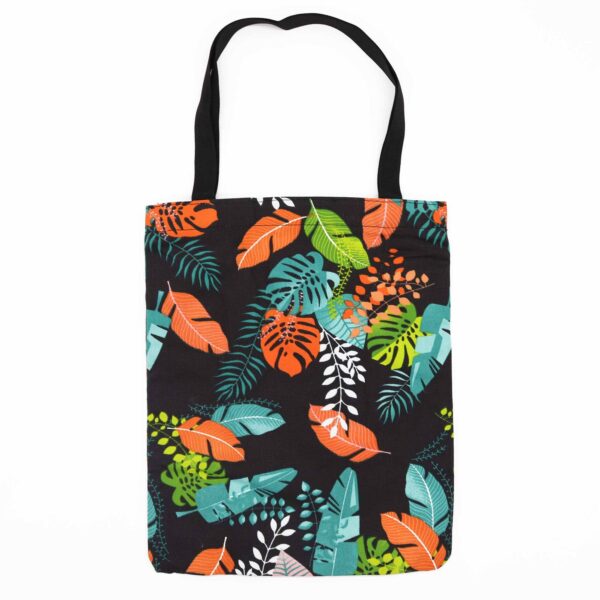 Geantă Clasică cu Fermoar (motiv tropical închis) – 40x34 cm