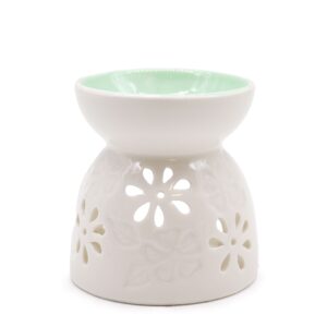 Aroma Lampă Clasică, Albă - Design Floral