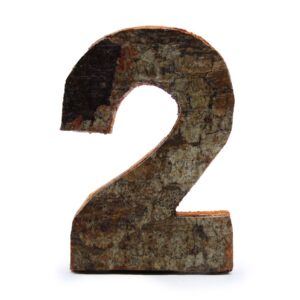 Număr din Scoarță Rustică - "2"  - 7cm