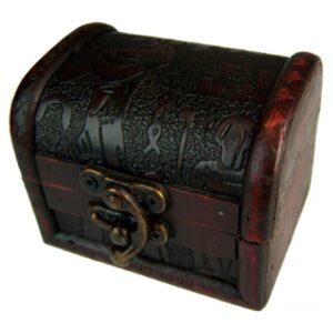 Cutie bijuterii tip cufar cu model egiptean 5,5x6x9 (cm)