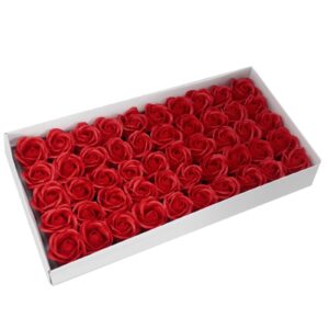 Set flori de sapun pentru maini in forma de trandafir mediu, rosu