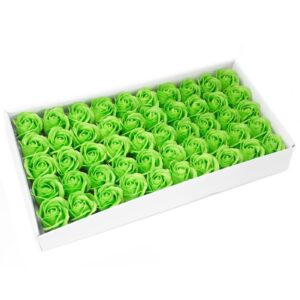 Set flori de sapun pentru maini in forma de trandafir mediu, verde