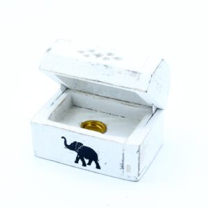 Suport pentru Conuri Parfumate Alb Spălat - Cutie  8 cm