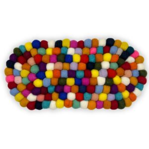 Suport Oval din Pâslă pentru Masă - 38x18 cm, Multicolor