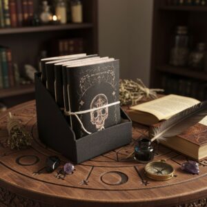 Set de Agende Ritualice ale Vrăjitoarei din Piele (15x11,5 cm) – Cutie de Prezentare