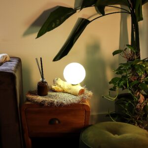 Lampă Drift Glow cu Abajur Luna din Bumbac – Ivory