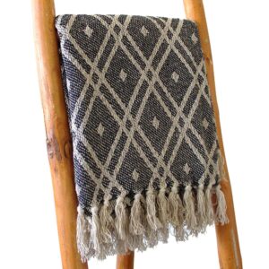 Pătură Boho Confort - 125x150cm - Negru și Bej