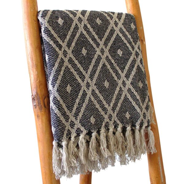 bG9jYWw6Ly9tZWRpYS8xUy9HQy82MFIzMEMxRzZSV0tHQzFTLzEyYzc0OTY4LmpwZWc Pătură Boho Confort - 125x150cm - Negru și Bej