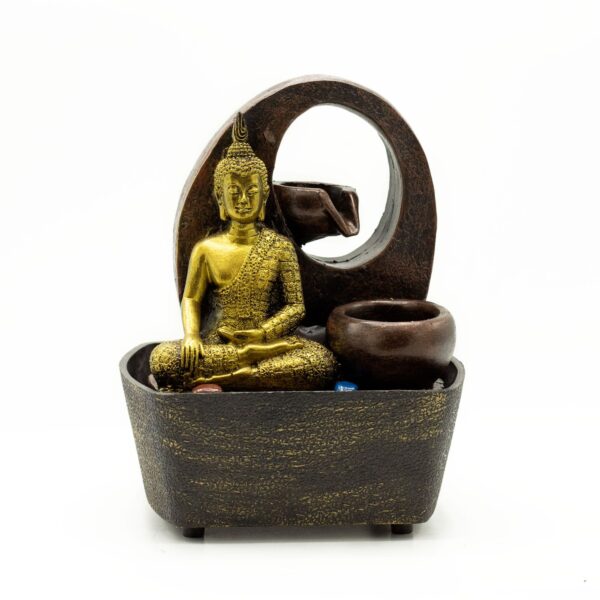Fântână Arteziană de Masă - 21.5cm - Buddha Auriu