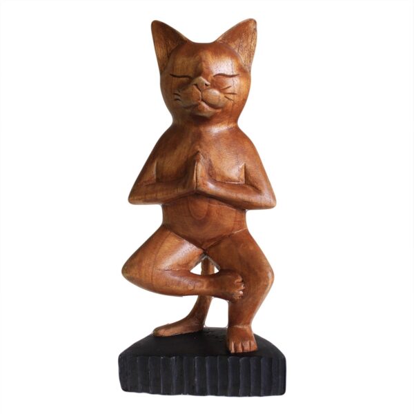 bG9jYWw6Ly9tZWRpYS8xUy9HRC82MFIzMEMxRzZDV0tHRDFTLzY2YmFhNDE3LmpwZWc Pisică în Poziție de Yoga Sculptată Manual - Într-un Picior