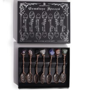 Set de 7 Linguri Magice din Bronz cu Pietre Prețioase