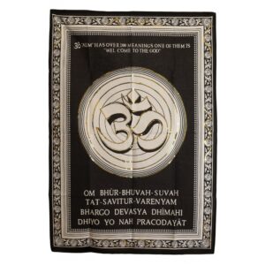 Artă de Perete din Bumbac (70x110cm) – Om – Bine Ați Venit în Casa Divinității