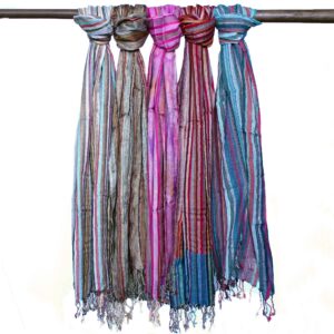 Eșarfe Indiene Boho - 22x72cm - Nuanțe Albastre