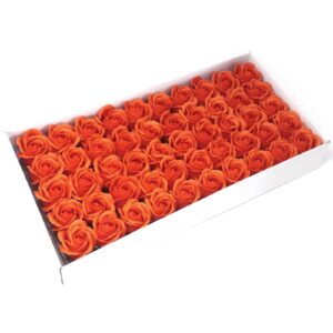 Set flori de sapun pentru maini in forma de trandafir mediu, portocaliu inchis