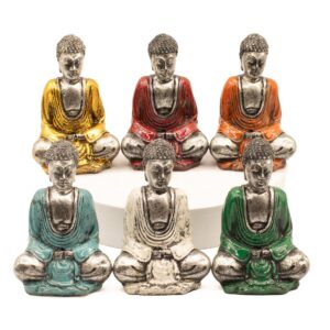 Mini Buddha Argintiu (Diferite Culori)