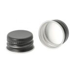 Capac pentru Sticlă de Medicamente din Sticlă, Aluminiu Negru, 28 mm