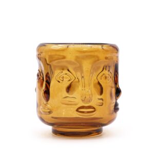 Pahar pentru Lumânări cu Fața lui Buddha - Chihlimbar Antic