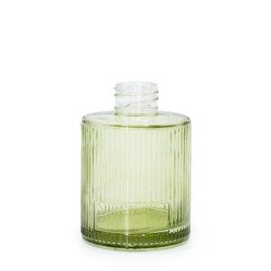 Sticlă difuzor transparentă 150 ml cu textura striată cu Bețișoare (Gât de 28 mm)