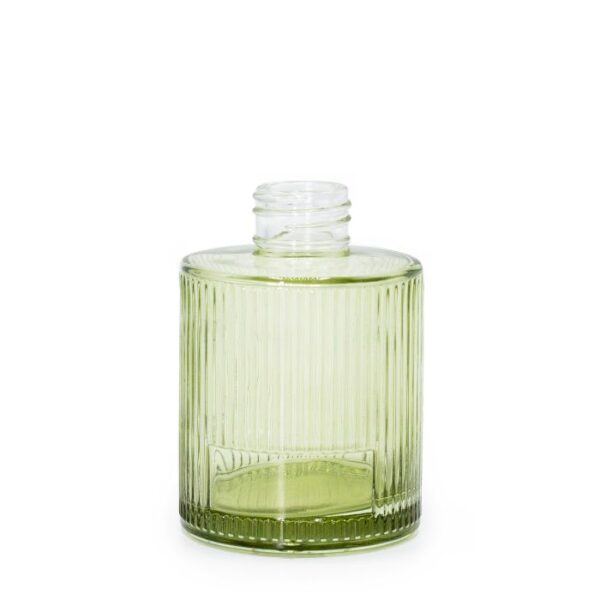Sticlă difuzor transparentă 150 ml cu textura striată cu Bețișoare (Gât de 28 mm)
