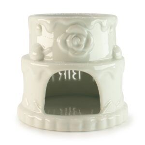 Arzător de ulei ceramic în formă de tort - LA MULȚI ANI - Alb