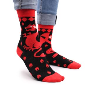 Șosete din bambus Hop Hare (36-40) cu model dragoni roșii