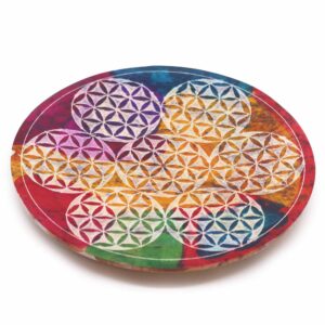 Suport disc pentru bețișoare parfumate 12 cm - 7 flori ale vieții