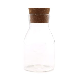 Borcan rustic din sticlă cu capac din plută – 15 cm