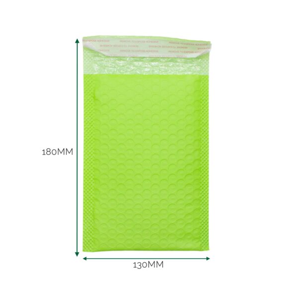 Plic din polietilenă verde, cu bule (130x180+40 mm)