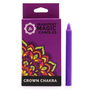 Lumânări Magice Ezoterice (pachet de 12) -  Violet - Chakra Coroanei