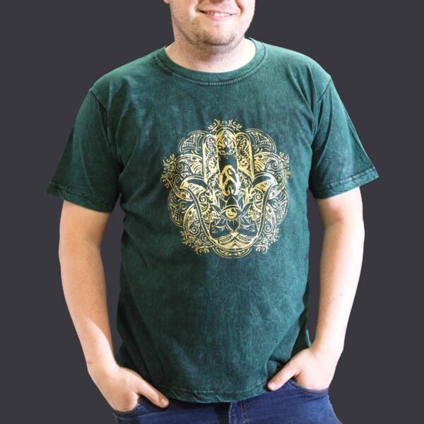 Tricou Stone Wash - Hamsa - Verde (XL)