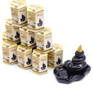 Pachet de 10 bucăți de Tămâie Masala Fum Curgător - Lemn de Santal și Vanilie