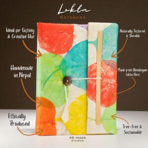 Jurnal Lokta Frunze Colorate – Mare (21x15 cm), 45 file