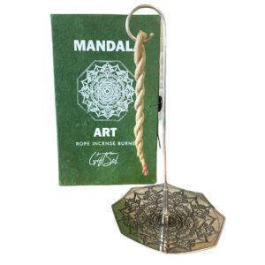 Set cu frânghii parfumate și suport argintiu - Floare Mandala