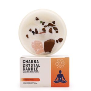Lumânare chakra cu pietre prețioase pentru chakra sacră - 360 g