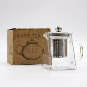 Ceainic din Sticlă cu Infuzor 350 ml - Turn - Cutie Cadou