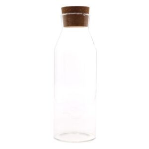 Borcan rustic din sticlă cu capac din plută, transparent – 25 cm