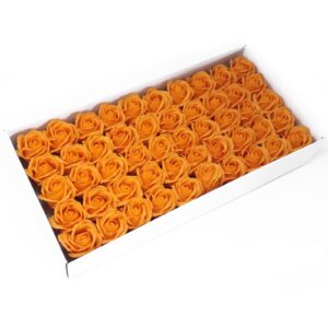 Set flori de sapun pentru maini in forma de trandafir mediu, portocaliu