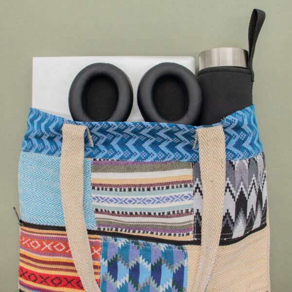 Geantă Tote Kathmandu Patchwork – Design Dhaka (37 × 38 cm)