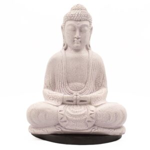 Lampă Buddha în Meditație – Efect Lavandă Crăpat - Suport Oval